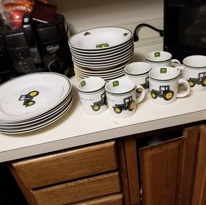 Johndeer plates and bowls and cups
